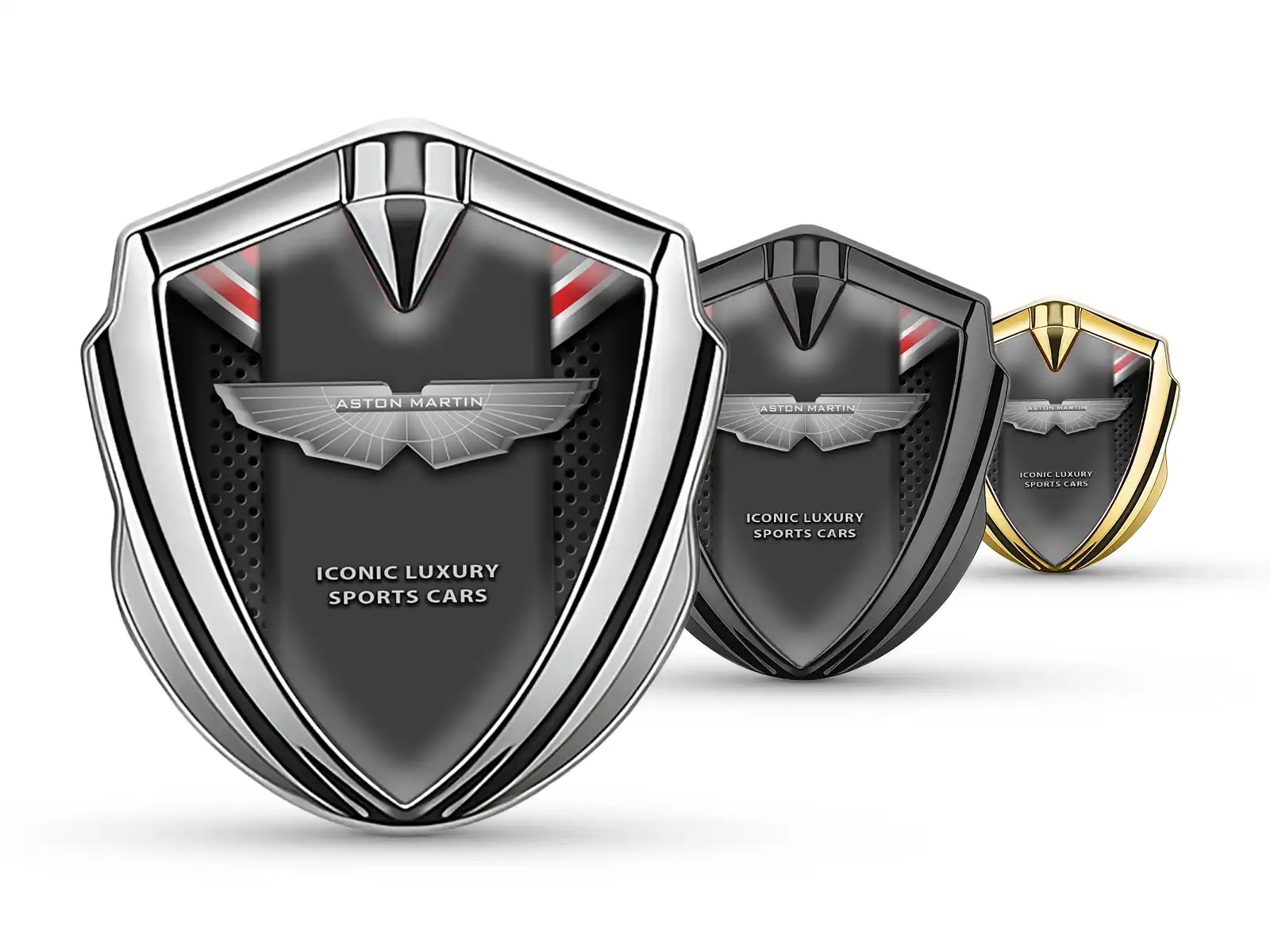 Aston Martin Metal Emblema Insignia Extremo Plano Sólido